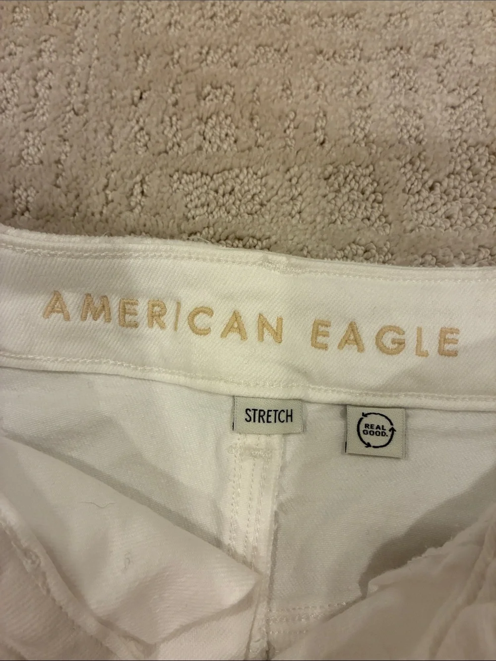 American Eagle Outfitters White Cuffed High-Rise Jean Shorts